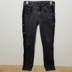 2B Bebe jeans 26 sequin embellished tuxedo stripe denim skinny bling bedazzled